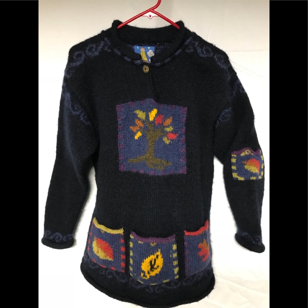 Wool sweater navy blue